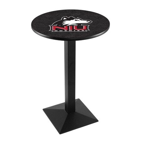 Holland Bar Stool Co 42" Blk Wrinkle Northern Illinois Pub Table L217B4228NorIll